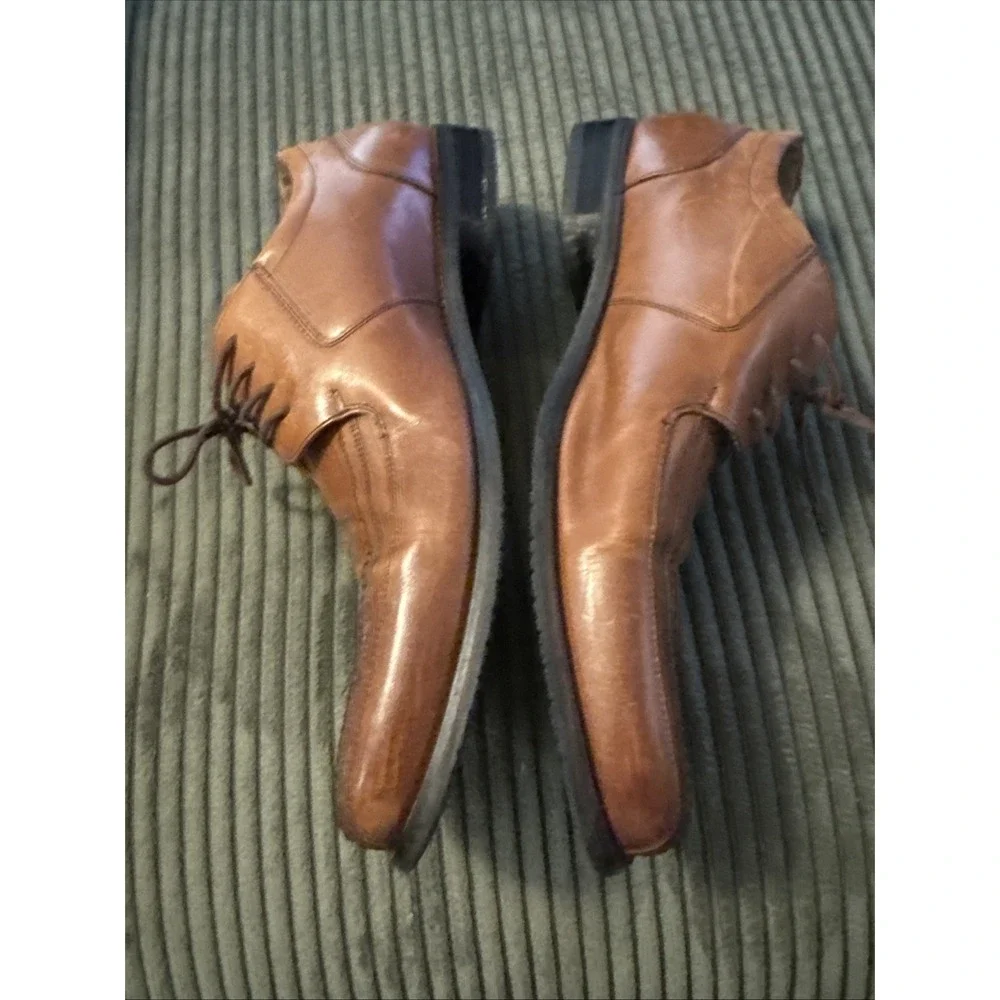 Stacy Adams Redzone Cognac 13 Wide Mens Square‎ Toe Leather Oxford Dress Shoes
